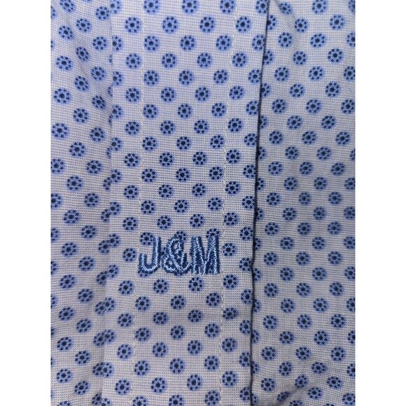 Johnston & Murphy Mens Blue Print Long Sleeve Dress Shirt XXL - Picture 7 of 8